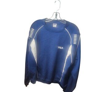 Fila Blue Performance Athletic Sweatshirt With Reflective Piping Xl